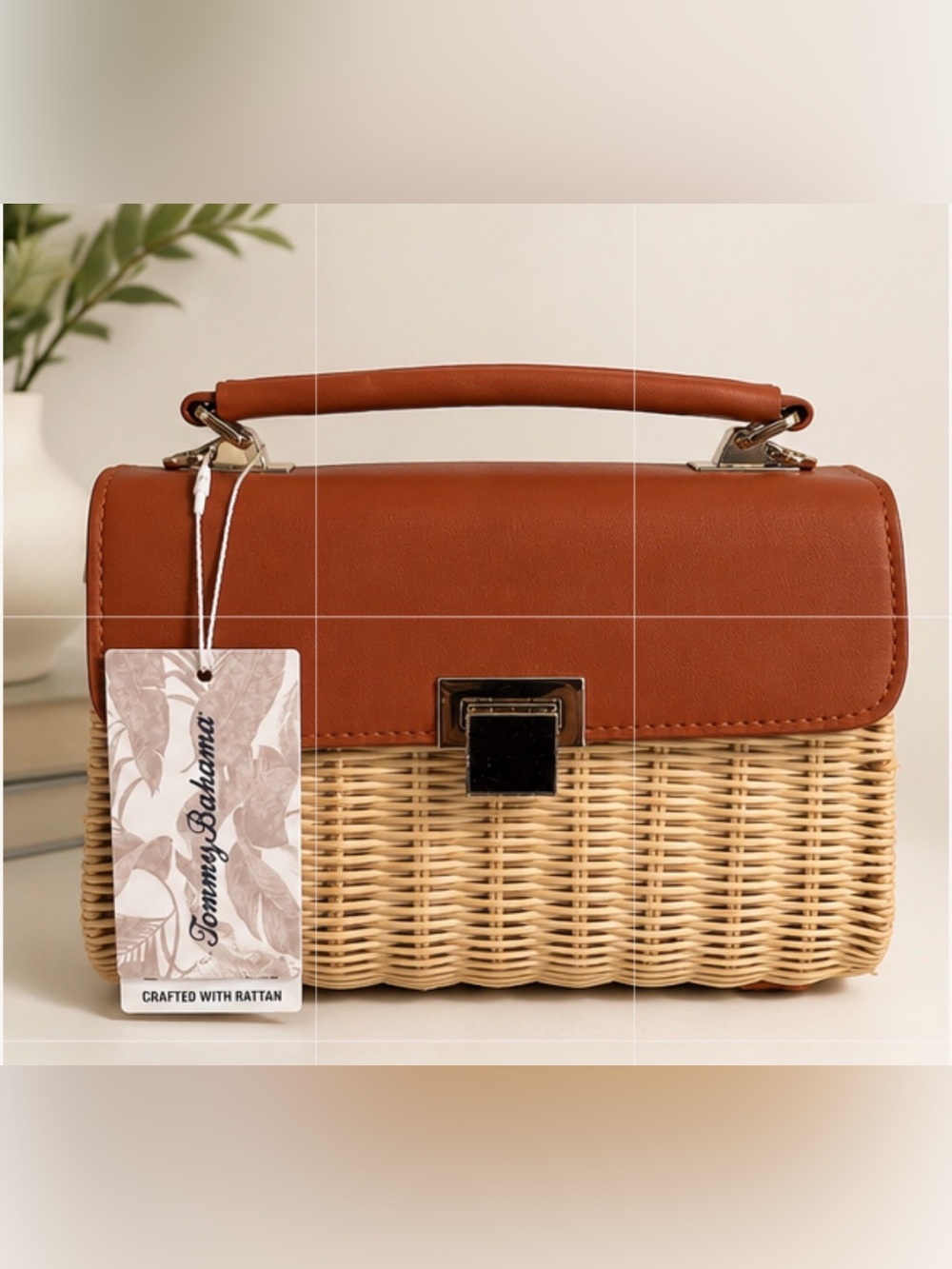 Tommy Bahama | Island Resort Woven Rattan Mini Top-Handle Bag w/Crossbody Strap